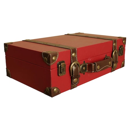 Hearthstone Furniture Faux Leather Suitcase, Red HE2681538